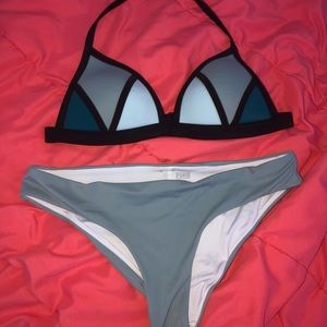 Victoria’s Secret PINK blue color block bikini set
